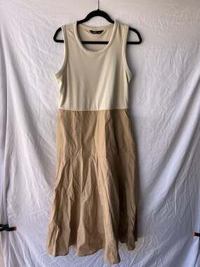 Simply Vera Vera Wang Ribbed Knit Mixed Media Midi Dress with Pockets